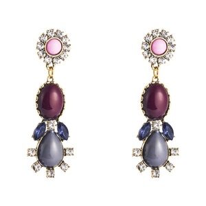 *ALAYAH* Purple Rhinestone Fashion Dangle Earrings